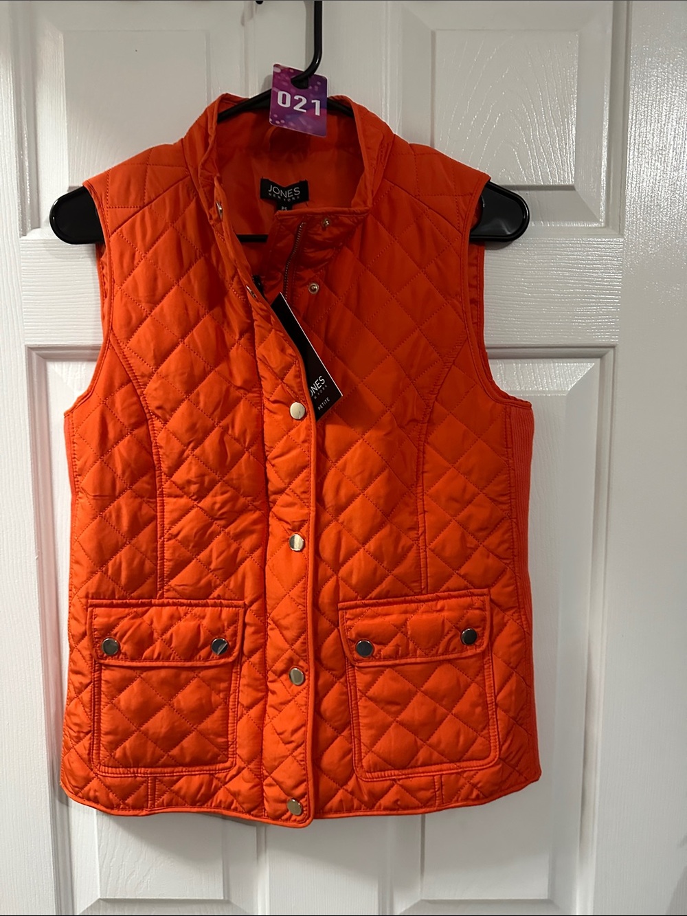 Jones New York Quilted Orange Puffer Vest